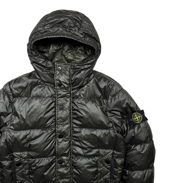 Stone Island 2012 Dark Khaki Garment Dyed Puffer Jacket - Medium