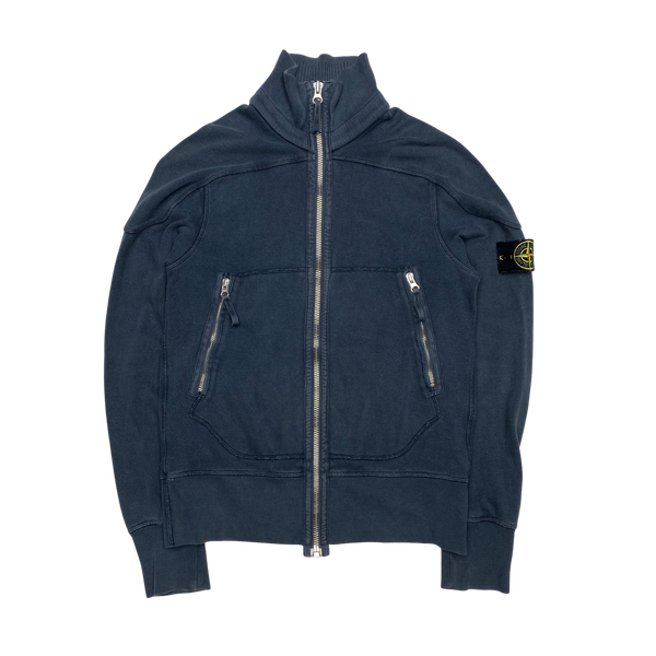 Stone Island 2008 Grey Zipped Cotton Jumper