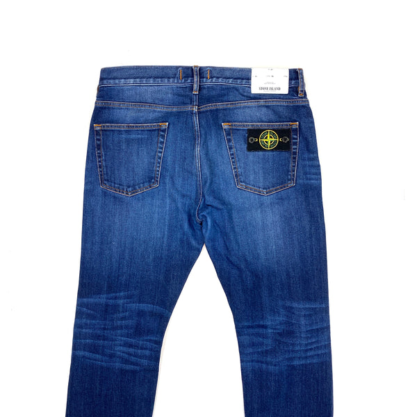 Stone Island Slim Fitting Blue Denim Jeans Mat s Island
