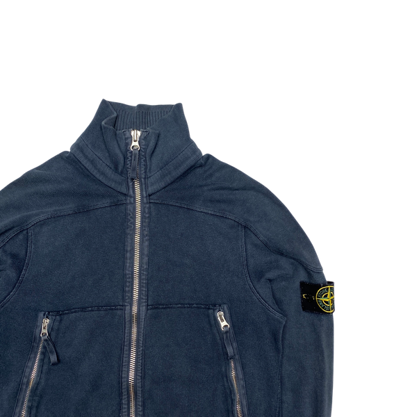 Stone Island 2008 Grey Zipped Cotton Jumper