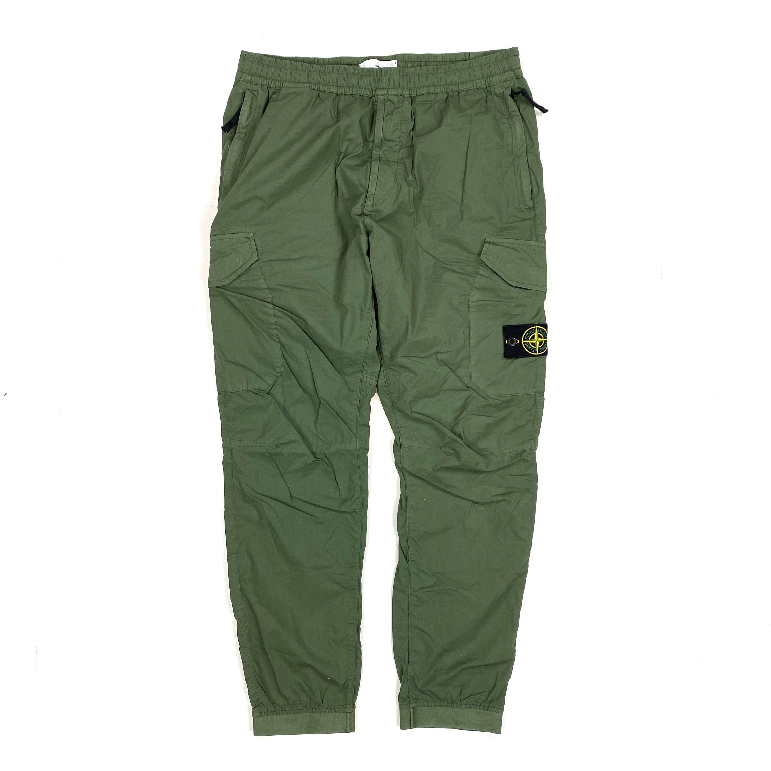 Stone island cargo pants green discount