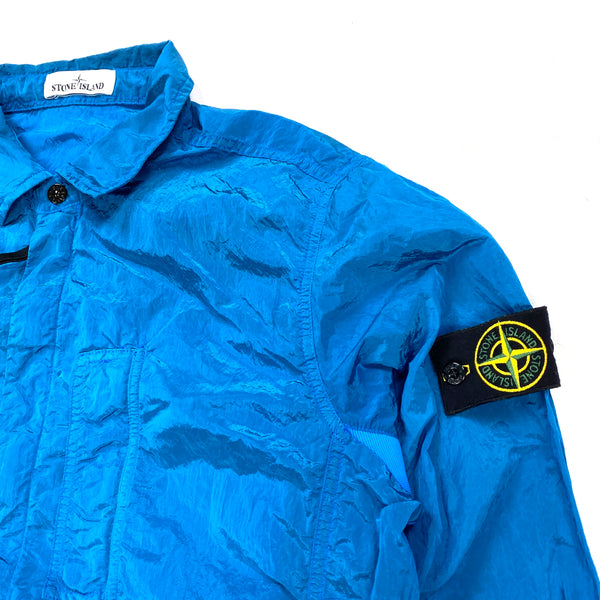 Stone Island Blue Nylon Metal Overshirt