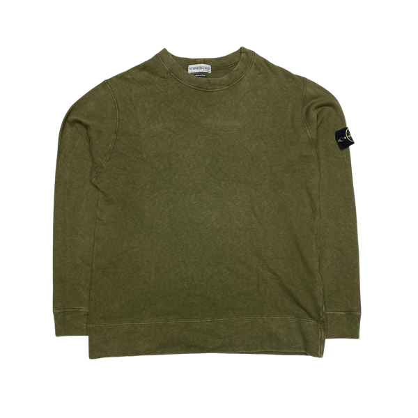Stone Island 2002 Khaki Cotton Crewneck Sweatshirt