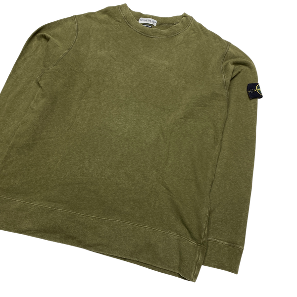 Stone Island 2002 Khaki Cotton Crewneck Sweatshirt