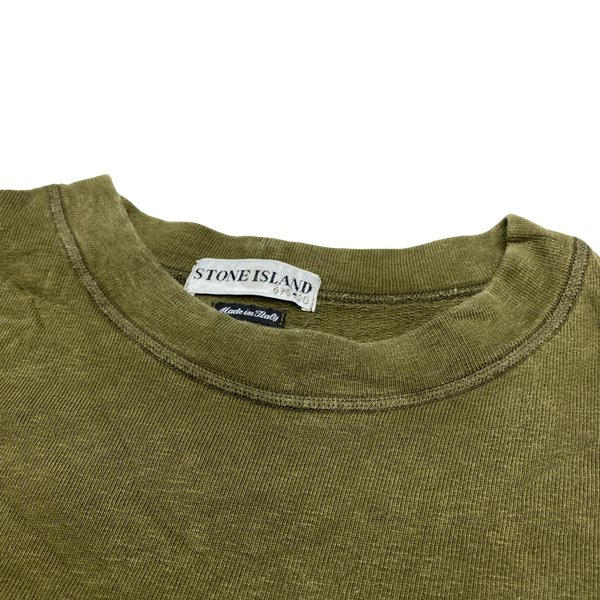 Stone Island 2002 Khaki Cotton Crewneck Sweatshirt Mat s Island