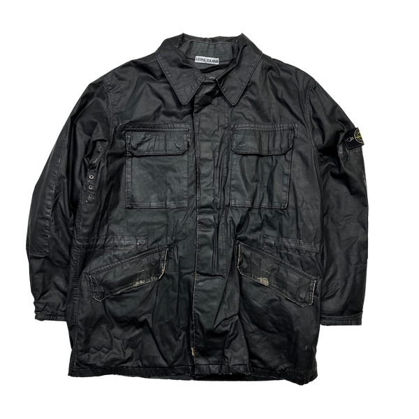 Stone Island 1999 Vintage Laminated Cotton Duel Layer Jacket - XL