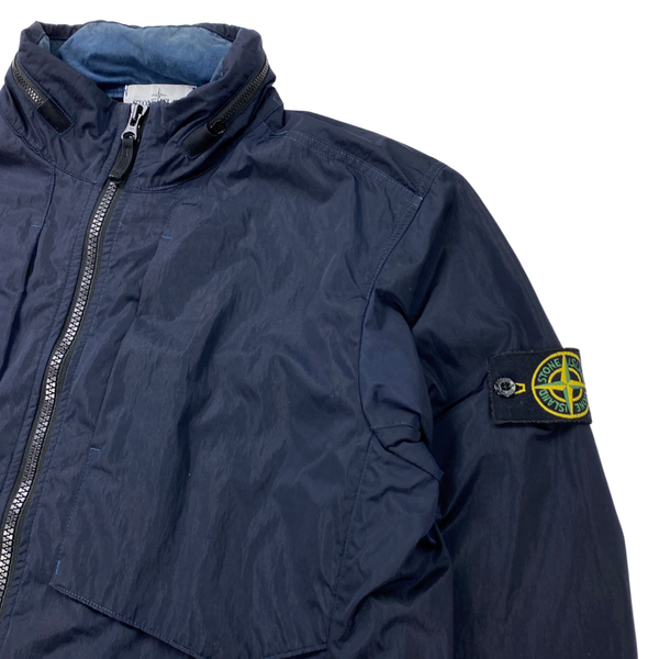 Stone Island Navy Nylon Metal Flock Jacket