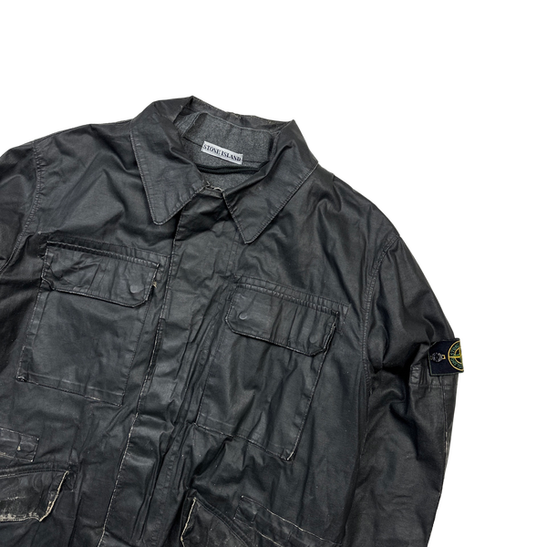 Stone Island 1999 Vintage Laminated Cotton Duel Layer Jacket - XL