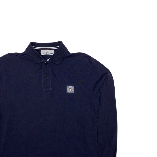 Stone Island 2017 Navy Longsleeve Cotton Polo Shirt