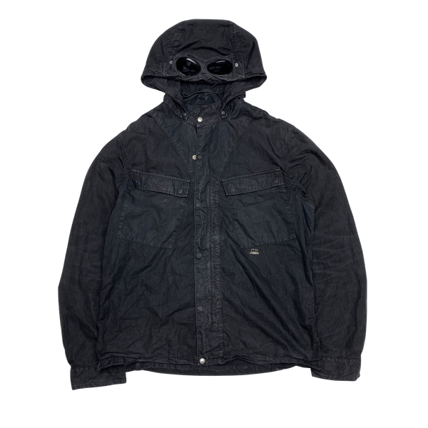 CP Company Charcoal Black Goggle Overshirt Jacket