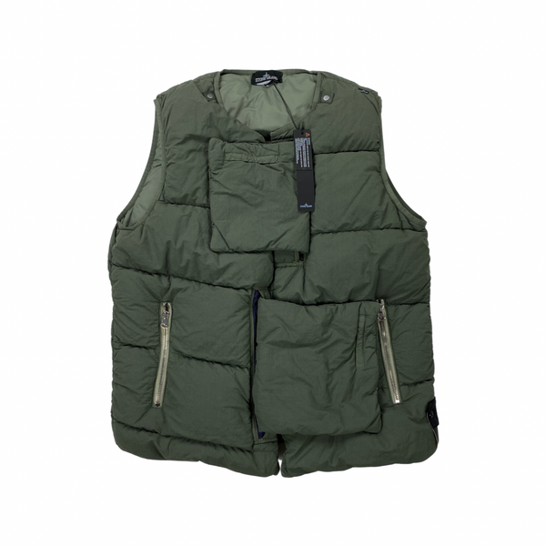 Stone Island Olive Green Naslan Light Reflective Gilet