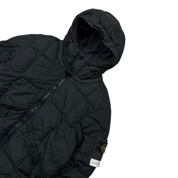 Stone Island 2019 Black Garment Dyed Crinkle Down Puffer - XXL