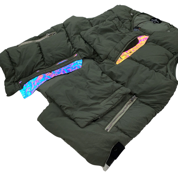 Stone Island Olive Green Naslan Light Reflective Gilet