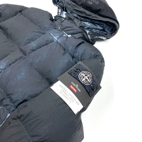 Stone Island x Supreme Paintball Camo Crinkle Reps Puffer Jacket