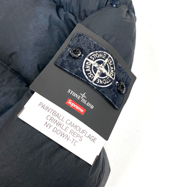 Stone Island x Supreme Paintball Camo Crinkle Reps Puffer Jacket