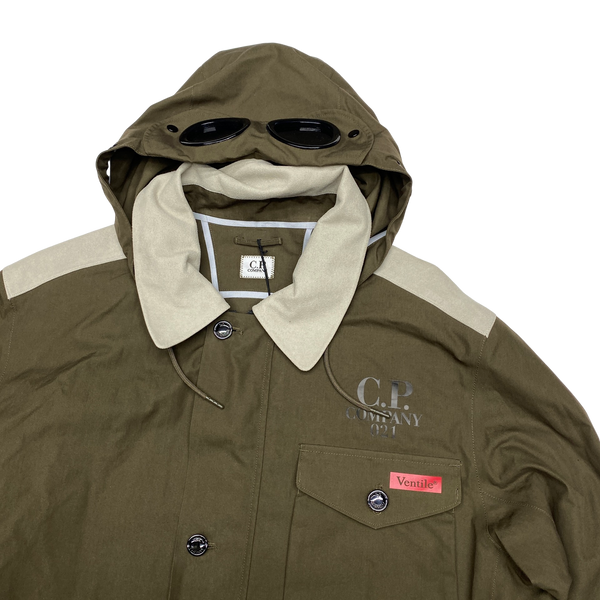 CP Company Brown Ventile La Mille Goggle Jacket