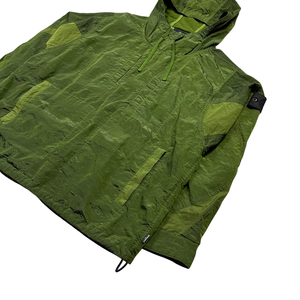 Stone Island Green Striped Nylon Metal Smock - Medium