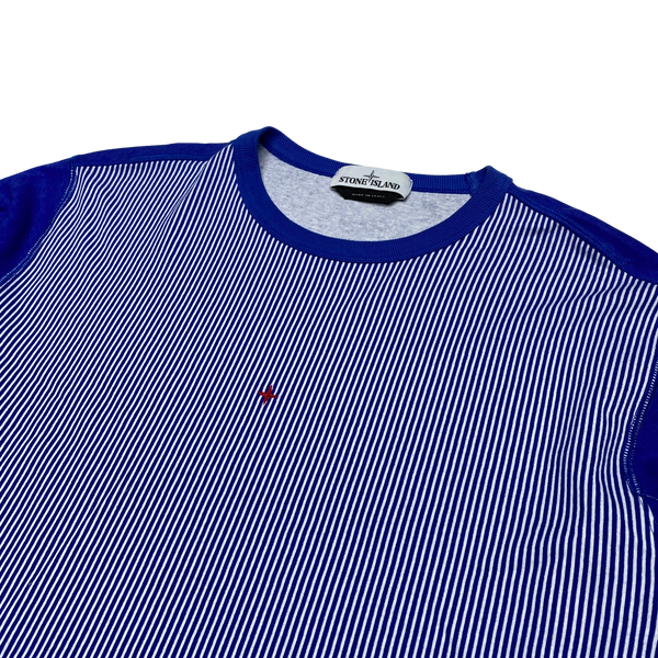 Stone Island Blue Striped Marina Long Sleeved Top