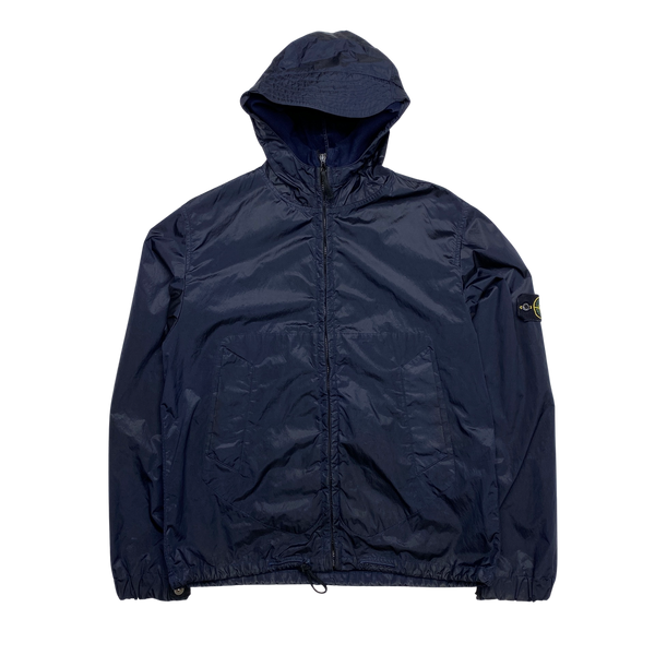 Stone Island Navy Nylon Shimmer Velvet Lined Jacket