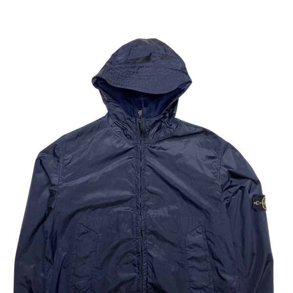 Stone Island Navy Nylon Shimmer Velvet Lined Jacket