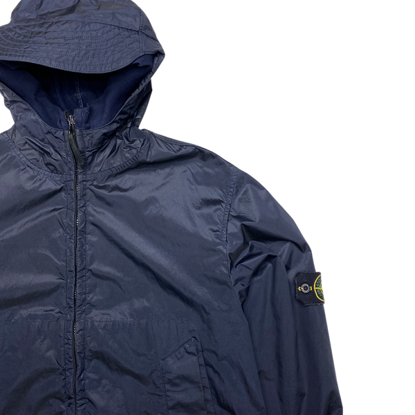 Stone Island Navy Nylon Shimmer Velvet Lined Jacket