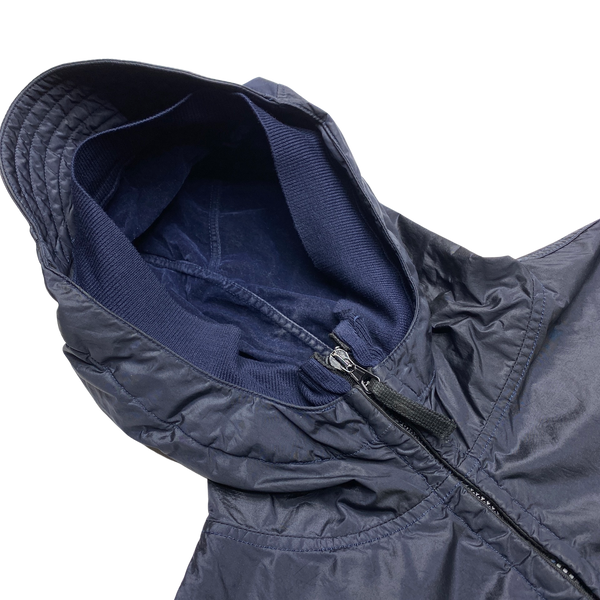 Stone Island Navy Nylon Shimmer Velvet Lined Jacket