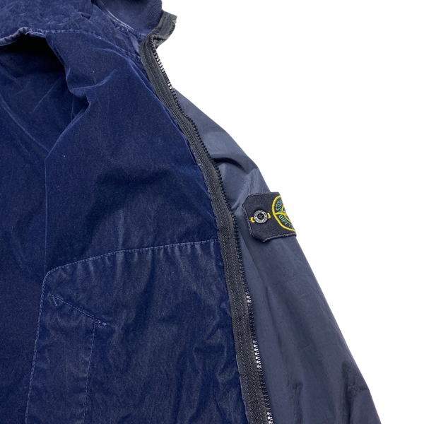 Stone Island Navy Nylon Shimmer Velvet Lined Jacket