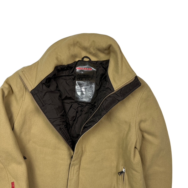 Prada Beige Wool Padded Parka Jacket - Medium