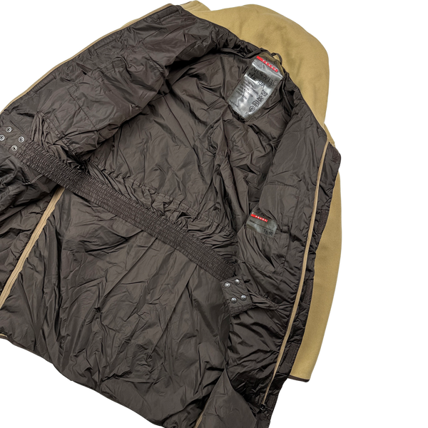 Prada Beige Wool Padded Parka Jacket - Medium
