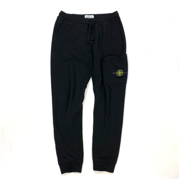 Stone Island Black Cotton Jogging Bottoms