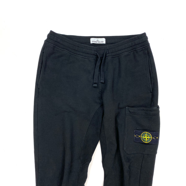 Stone Island Black Cotton Jogging Bottoms