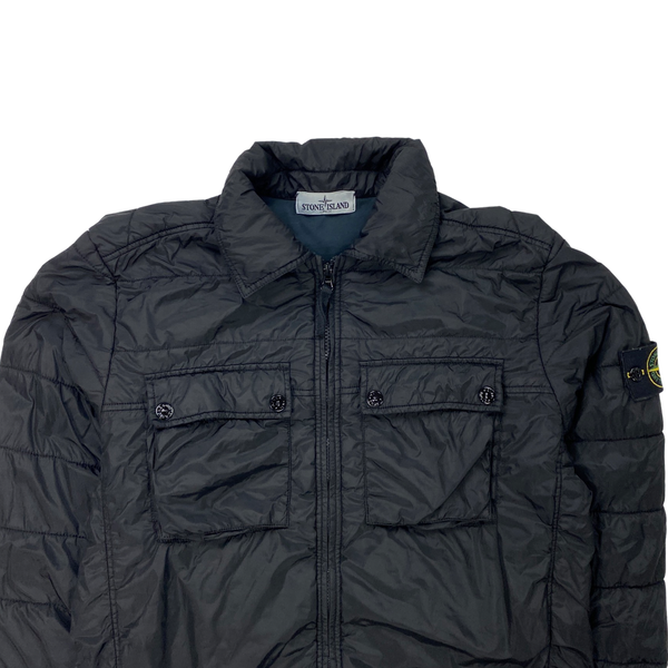 Stone Island Black Micro Yarn Cotton Lined Overshirt Jacket