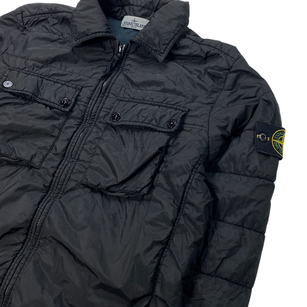 Stone Island Black Micro Yarn Cotton Lined Overshirt Jacket