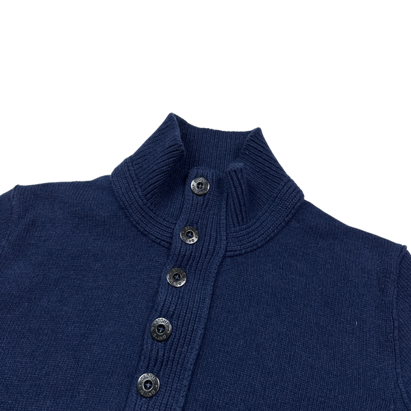 Stone Island 2017 Blue High Neck Knitted Jumper - Large
