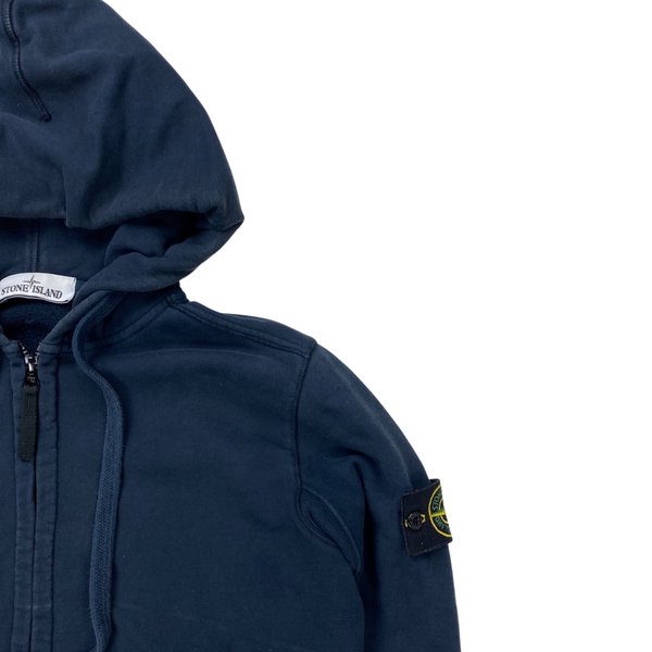 Stone Island Navy Cotton Zipped Hoodie
