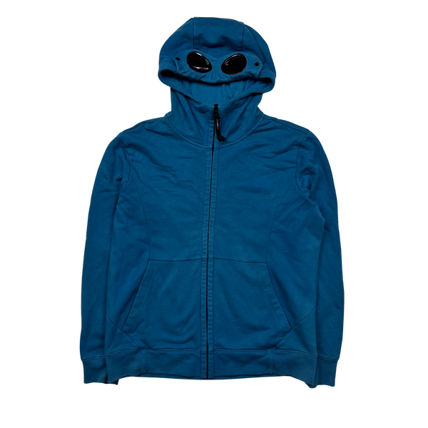 CP Company Blue Cotton Goggle Hoodie - XXL