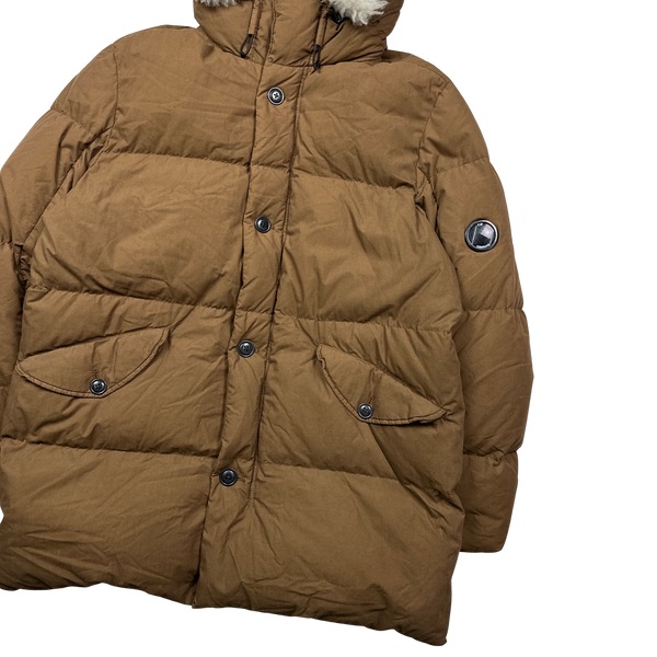 CP Company Brown 50 Fili Down Filled Parka Jacket - 3XL