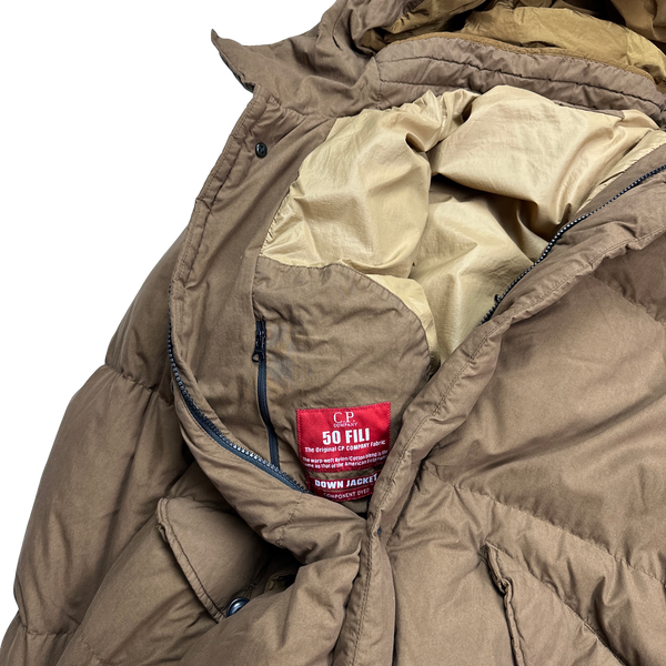 CP Company Brown 50 Fili Down Filled Parka Jacket - 3XL
