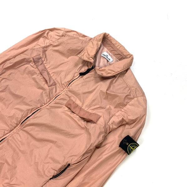 Stone Island Dusty Pink Crinkle Reps Cotton Lined Jacket