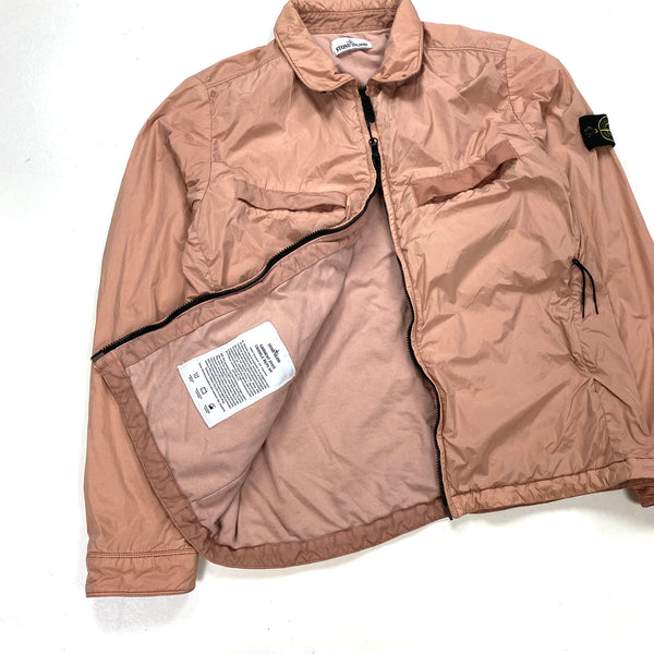 Stone Island Dusty Pink Crinkle Reps Cotton Lined Jacket