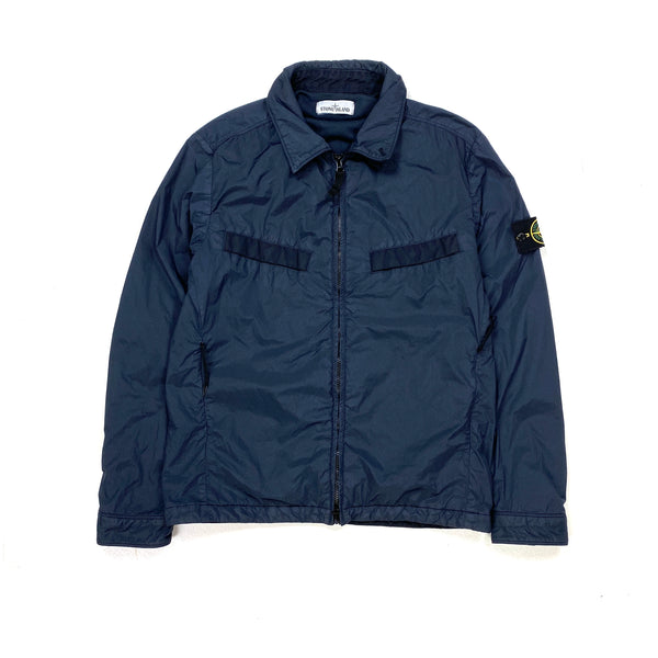 Stone Island Navy Crinkle Reps Cotton Lined Jacket