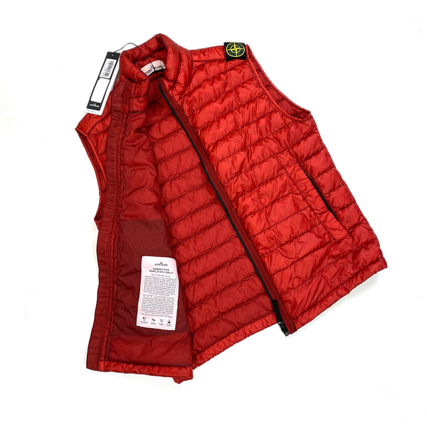 Stone Island Red Garment Dyed Down Gilet