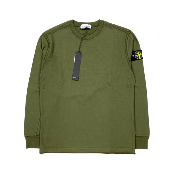 Stone Island Khaki Green Crewneck Sweatshirt