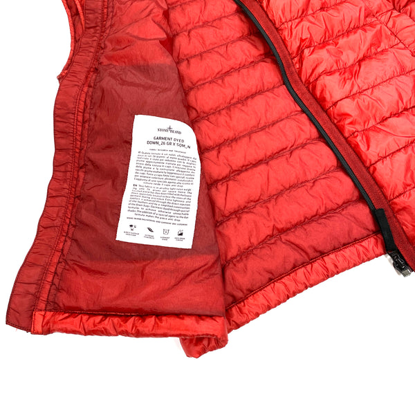 Stone Island Red Garment Dyed Down Gilet