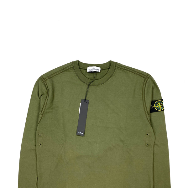 Stone Island Khaki Green Crewneck Sweatshirt