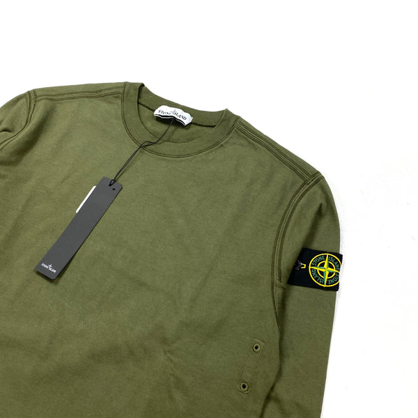 Stone Island Khaki Green Crewneck Sweatshirt