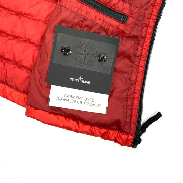Stone Island Red Garment Dyed Down Gilet