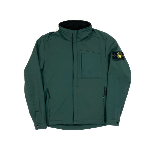 Stone Island Bottle Green Fleece Lined Soft Shell Jacket
