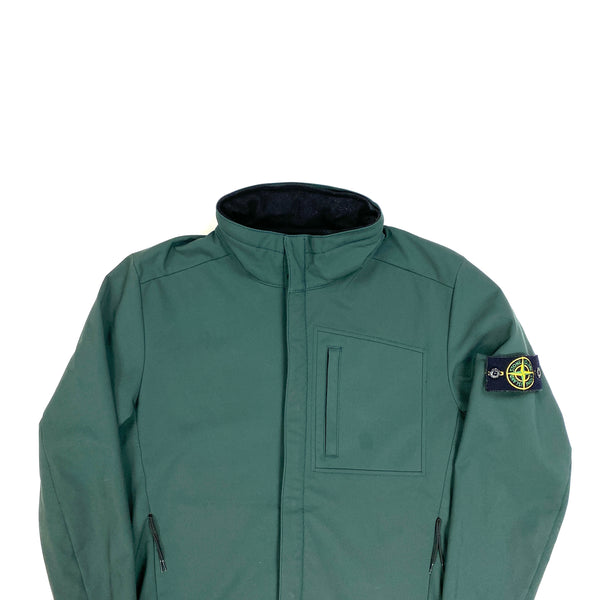 Stone Island Bottle Green Fleece Lined Soft Shell Jacket