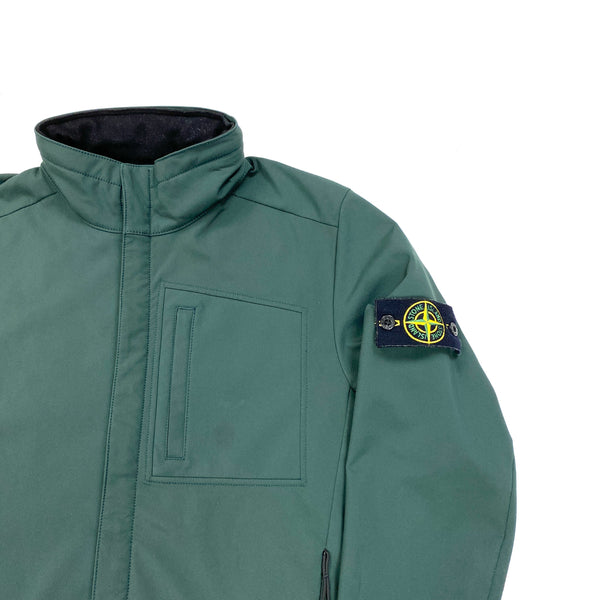 Stone Island Bottle Green Fleece Lined Soft Shell Jacket